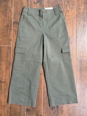 Olive Green Cargo Wide-Leg Pants, Size 4